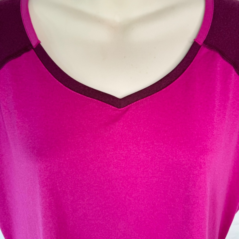 Nike Dri Fit Womens Burgundy Sports Athletic Workout SS Ruch Shirt Top Sz. XL - Picture 4 of 16